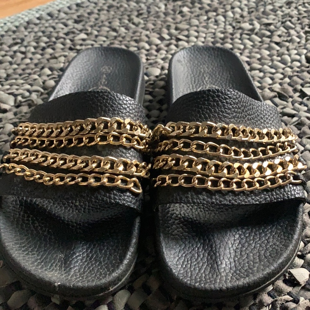 Black & gold chain slides fits 8/9